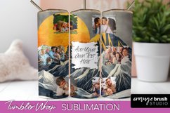 Photo Tumbler Wrap, Boho Family Frame Tumbler Sublimation Product Image 1