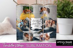 Photo Tumbler Wrap, Boho Family Frame Tumbler Sublimation Product Image 1