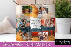 Photo Tumbler Wrap, Boho Family Frame Tumbler Sublimation Product Image 1