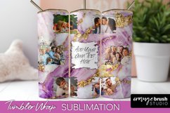Photo Tumbler Wrap, Marble Family Frame Tumbler Sublimation Product Image 1