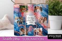 Photo Tumbler Wrap, Marble Family Frame Tumbler Sublimation Product Image 1
