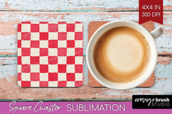 Abstract Fruit Square Coaster - Tutti Frutti Coaster PNG Product Image 1