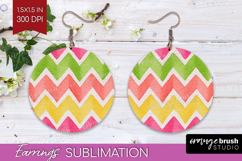 Abstract Fruit Round Earrings - Tutti Frutti PNG Sublimation Product Image 1