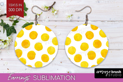 Abstract Fruit Round Earrings - Tutti Frutti PNG Sublimation Product Image 1