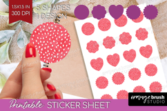 Abstract Fruit Round Sticker - Tutti Frutti Printable Sheet Product Image 1
