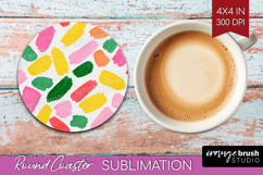 Abstract Fruit Round Coaster - Tutti Frutti Coaster PNG Product Image 1