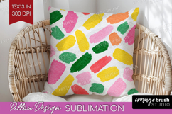 Abstract Fruit Pillow Sublimation - Tutti Frutti Pillow PNG Product Image 1