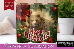 Vintage Christmas Tumbler Wrap - Xmas Tumbler Sublimation Product Image 1