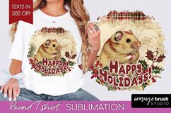 Vintage Christmas Sublimation, Xmas Round Tshirt Background Product Image 1