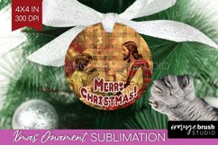Vintage Christmas Ornament PNG - Retro Xmas Sublimation Product Image 1