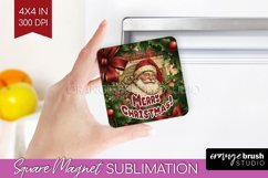 Vintage Christmas Magnet Sublimation - Retro Xmas Magnet PNG Product Image 1