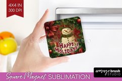 Vintage Christmas Magnet Sublimation - Retro Xmas Magnet PNG Product Image 1