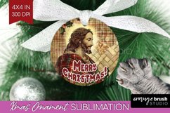 Vintage Christmas Ornament PNG - Retro Xmas Sublimation Product Image 1