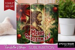 Vintage Christmas Tumbler Wrap - Xmas Tumbler Sublimation Product Image 1
