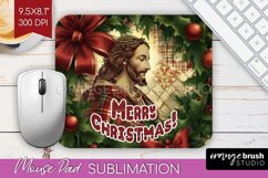 Vintage Christmas Mouse Pad Sublimation - Xmas Mousepad PNG Product Image 1