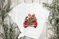 Vintage Red Truck With Many Puppies Product Image 3