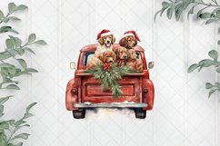 Vintage Red Truck With Many Puppies Product Image 1