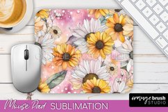 Floral Mouse Pad PNG - Pink Flowers Mousepad Sublimation Product Image 1