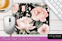 Floral Mouse Pad PNG - Pink Flowers Mousepad Sublimation Product Image 1