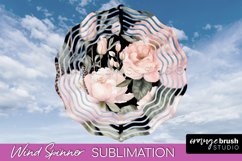 Pink Flowers Wind Spinner - Summer Wind Spinner Sublimation Product Image 1