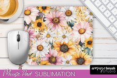 Floral Mouse Pad PNG - Pink Flowers Mousepad Sublimation Product Image 1