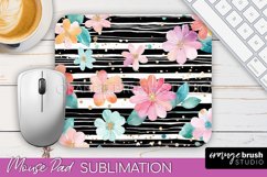 Floral Mouse Pad PNG - Pink Flowers Mousepad Sublimation Product Image 1