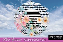 Pink Flowers Wind Spinner - Summer Wind Spinner Sublimation Product Image 1
