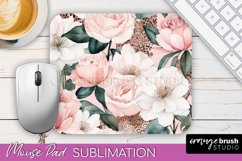 Floral Mouse Pad PNG - Pink Flowers Mousepad Sublimation Product Image 1