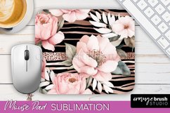 Floral Mouse Pad PNG - Pink Flowers Mousepad Sublimation Product Image 1