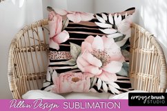 Watercolor Flowers Pillow Cover - Summer Pillow Sublimation Product Image 1