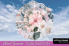 Pink Flowers Wind Spinner - Summer Wind Spinner Sublimation Product Image 1