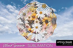 Pink Flowers Wind Spinner - Summer Wind Spinner Sublimation Product Image 1