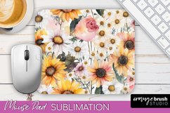 Floral Mouse Pad PNG - Pink Flowers Mousepad Sublimation Product Image 1