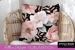 Watercolor Flowers Pillow Cover - Summer Pillow Sublimation Product Image 1