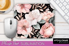 Floral Mouse Pad PNG - Pink Flowers Mousepad Sublimation Product Image 1