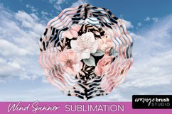 Pink Flowers Wind Spinner - Summer Wind Spinner Sublimation Product Image 1