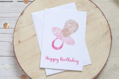 Pink Watercolor Baby birthday PNG clipart Product Image 3