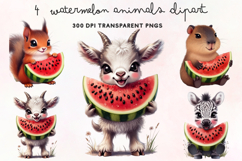 Watermelon Animals Clipart PNG Product Image 1