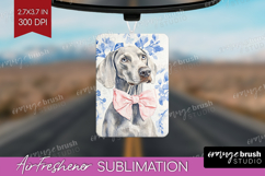 Weimaraner Dog Air Freshener PNG Floral Dog PNG Sublimation Product Image 1
