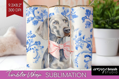 Weimaraner Dog Tumbler Wrap Floral Dog Tumbler PNG Product Image 1