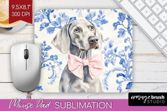 Weimaraner Dog Mouse Pad Sublimation Floral Dog Mousepad PNG Product Image 1
