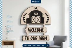 Welcome To Our Farm Wall Decor SVG Farmhouse Sign Product Image 3