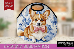 Welsh Corgi Dog Lunch Bag Floral Dog Lunch Bug PNG Product Image 1