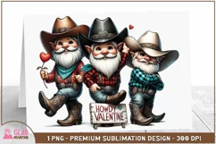 Howdy Valentine Western Cowboy Gnomes png, Valentine Gnomes Product Image 2