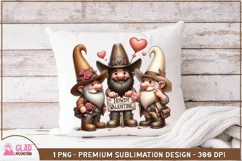Howdy Valentine Western Cowboy Gnomes png, Valentine Gnomes Product Image 3