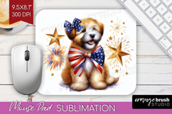 Wheaten Terrier Dog Mouse Pad Sublimation Patriotic Dog PNG Product Image 1