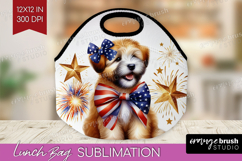 Wheaten Terrier Dog Lunch Bag Patriotic Dog Lunch Bug PNG Product Image 1