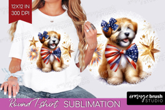 Wheaten Terrier Dog Round Tshirt Background Patriotic Dog Product Image 1