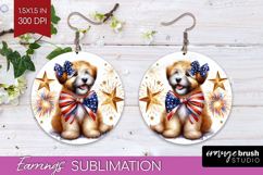 Wheaten Terrier Dog Round Earrings Patriotic Dog PNG Product Image 1