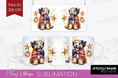 Wheaten Terrier Dog Mug Wrap Patriotic Dog Mug PNG Product Image 1